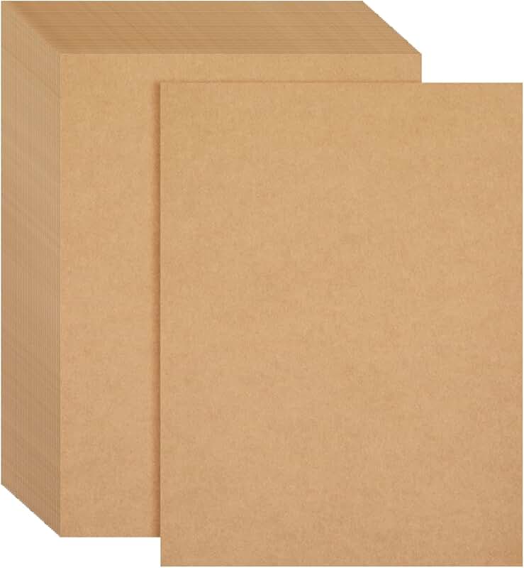 Brown Kraft Paper Cardstock, 8.5 x 11, 176 GSM, 96 Sheets