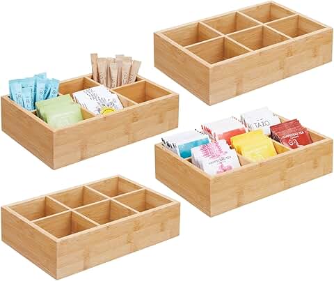 Bamboo Food and Tea Storage Organizer Set