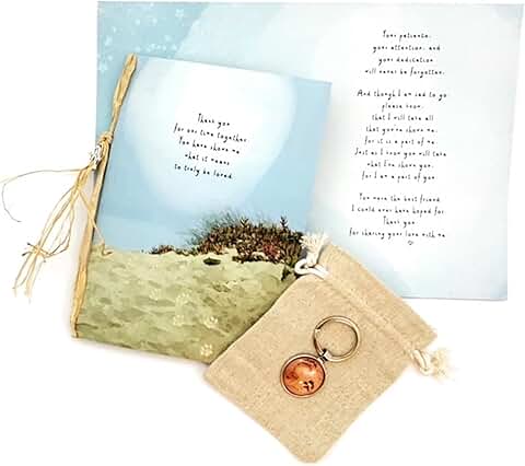 Pet Sympathy Card and Keepsake Set with Beach Footprint