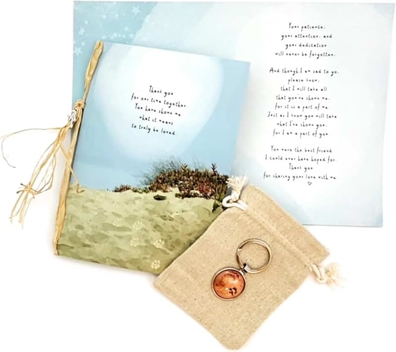 Pet Sympathy Card and Keepsake Set with Beach Footprint