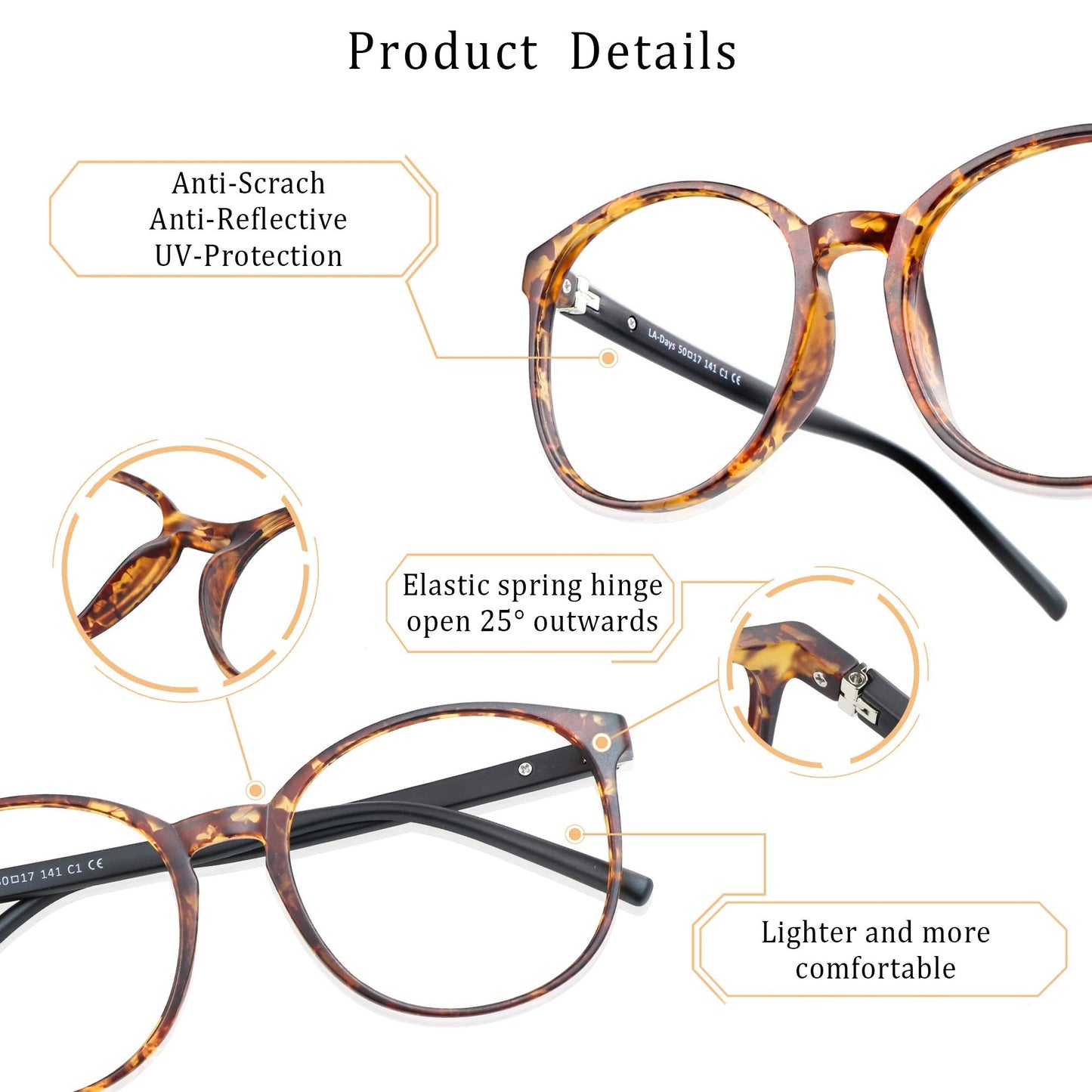 Blue Light Blocking Glasses, Anti Eyestrain, Computer Reading Glasses, Gaming Glasses, TV Glasses for Women Men, Anti Glare (Tortoise, No Magnification)