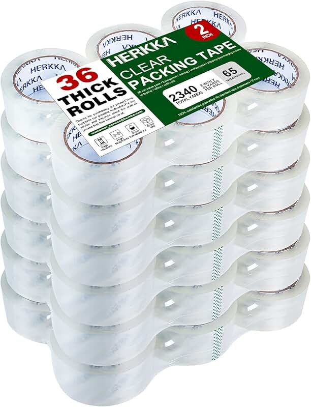 Clear Heavy Duty Packing Tape, 36 Rolls