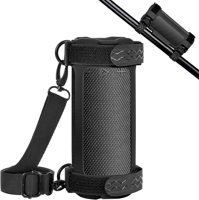 Silicone Carrying Case for Bluetooth Speaker with Shoulder Strap