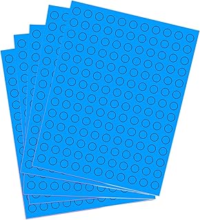 Blue 1/2" Round Labels, 10 Sheets, Matte Finish