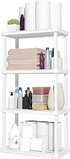 Light Duty Plastic Storage Shelves, 4 Tiers, 48" High