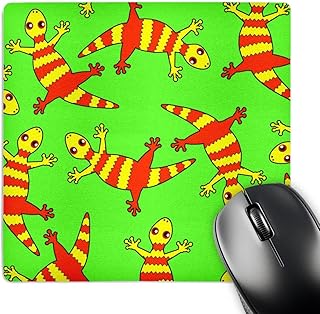 Cute Green and Yellow Lizard Mouse Pad