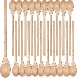 40 Wooden Kitchen Spoons, 12 Inch, Long Handle, Bulk