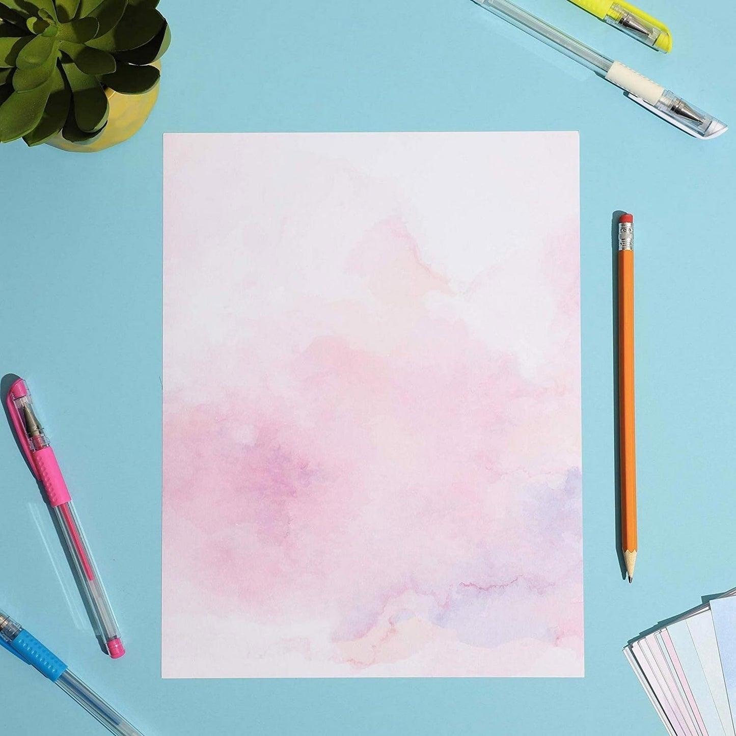 96 Sheets of Pastel Watercolor Scrapbook Paper