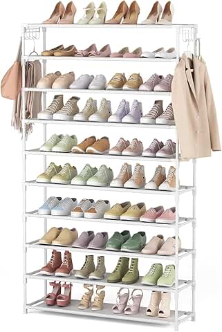Large 10-Tier Shoe Rack for 50 Pairs