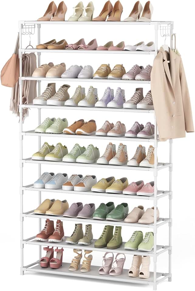 Large 10-Tier Shoe Rack for 50 Pairs