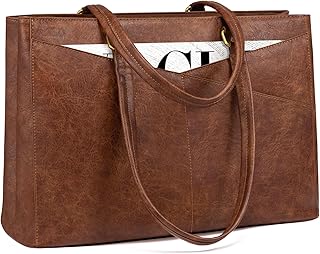 Vintage Leather 15.6 Inch Laptop Tote Bag for Women