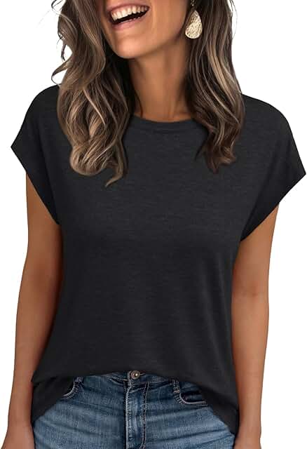 Women's Casual Cap Sleeve Summer T-Shirt