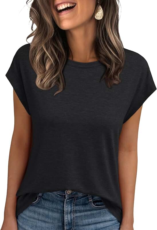 Women's Casual Cap Sleeve Summer T-Shirt