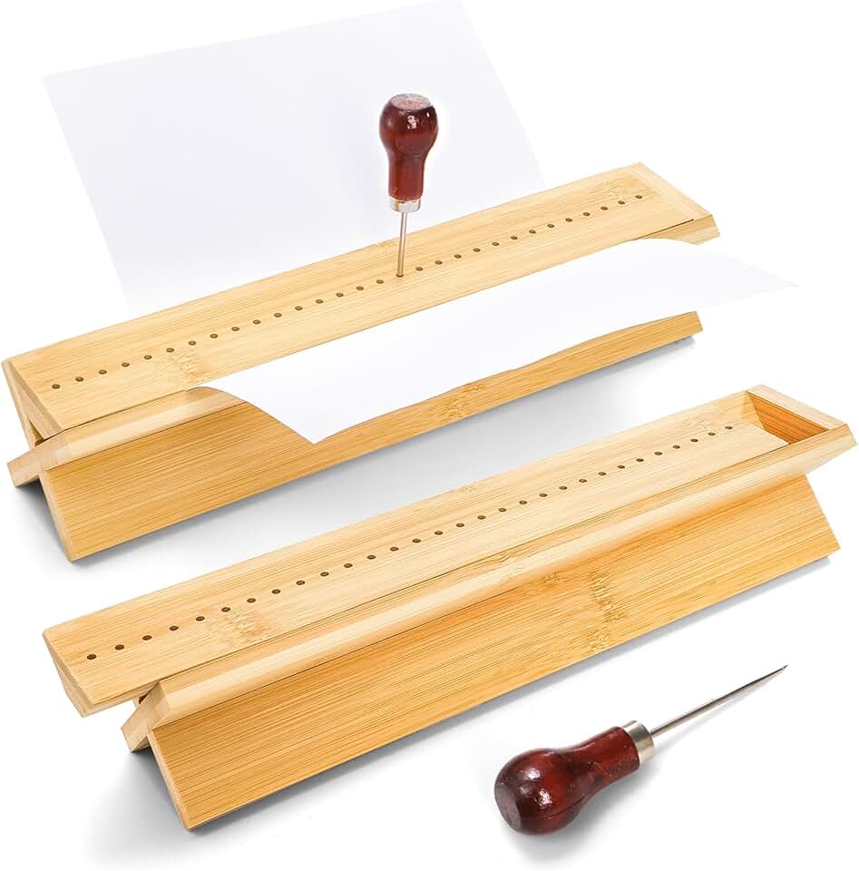 Bamboo Book Binding Cradle and Hole Punch Set