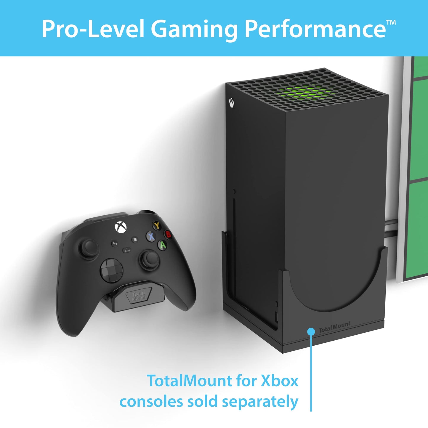 (1 Pack) Controller Wall Stand with Non-Slip Pad & Removable Adhesive for Xbox, PS5, PS4, and Nintendo - This Premium Holder Won’t Damage Your Wall with Screws or Permanent Adhesive