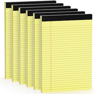 8.5 x 11 inch Wide Ruled Legal Pads, 6 Pack