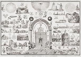 Allegory of Freemasonry with Temple Gate Scene