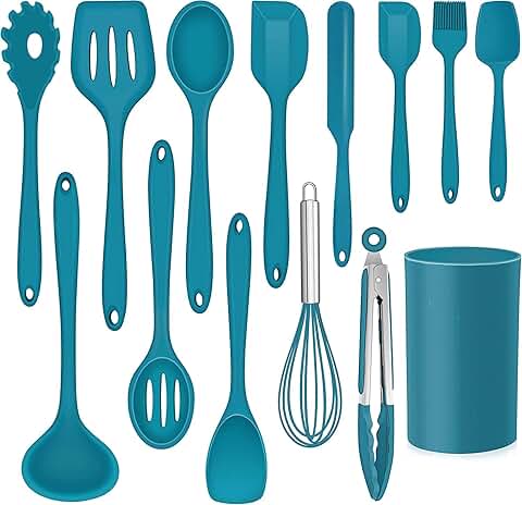 14-Piece Silicone Cooking Utensils Set with Holder
