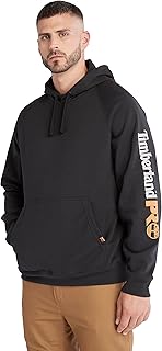 Men's Black Hooded Sport Pullover, Large
