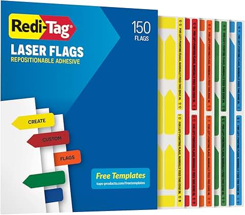 Customizable 2-inch Adhesive Page Flags, 150 Pack