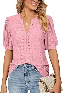 Women's Casual V-Neck Blouses for Summer