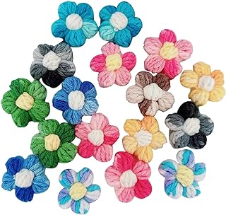 100 Pcs Crochet Flowers for Crafts and Accessories