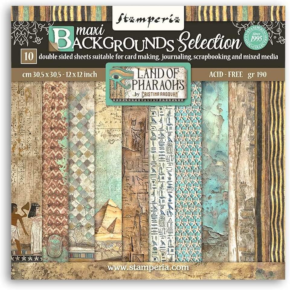 Land of Pharaohs Scrapbook Paper Pad, 30.5x30.5 cm