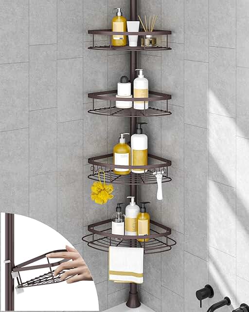 Rustproof Shower Corner Caddy with 4 Baskets
