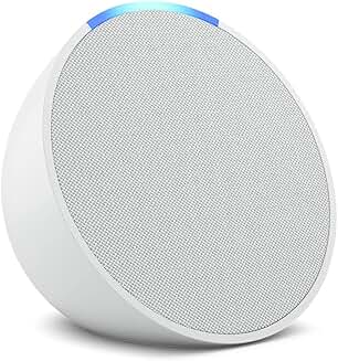 Small white speaker with Alexa, fits any room