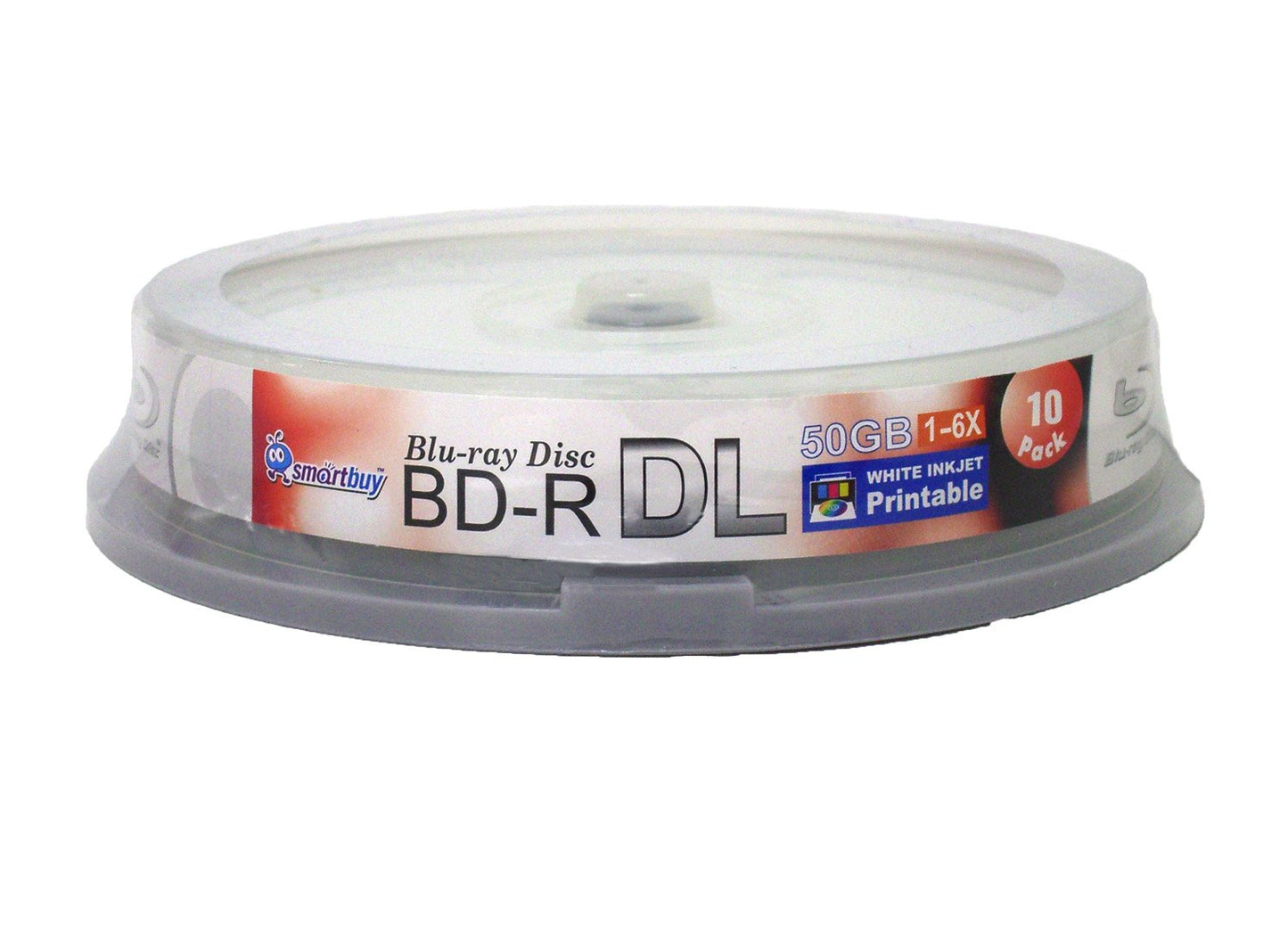 100-disc 50gb 6X Blu-ray Bd-r Dl Dual Layer Double Layer White Inkjet Hub Printable Blank Data Video Recordable Media Disc with Cakebox/Spindle Packing