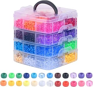 4200 Pony Beads in 24 Colors for Jewelry and Crafts