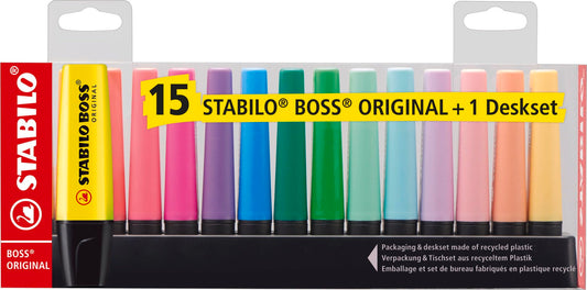 Set of 15 assorted highlighters