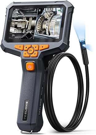 Dual Lens Endoscope Camera with Light, 4.3" HD Snake Borescope Inspection