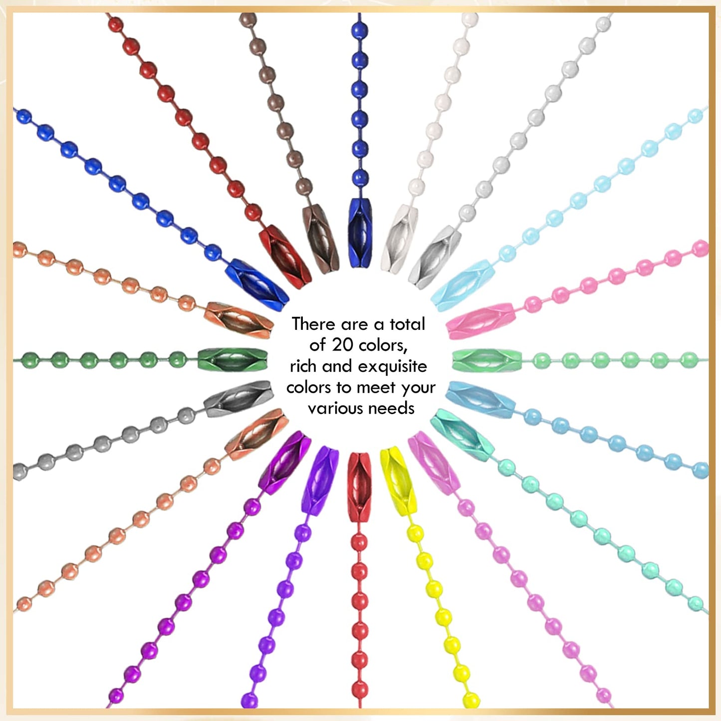 200 Pcs Stainless Steel Beaded Chain for Jewelry Making