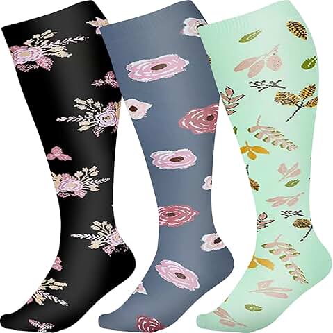 Wide Calf Compression Socks for Women and Men