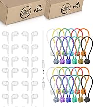Bulk White Earbuds and Magnetic Cable Ties Pack