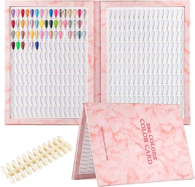 Pink Nail Color Swatch Book with Tips and Practice Cards