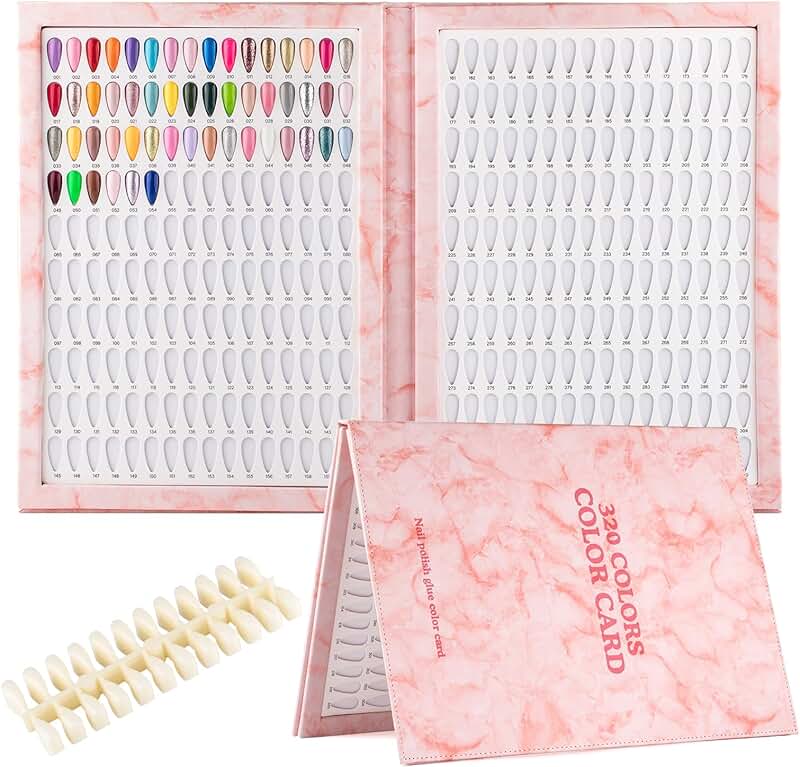 Pink Nail Color Swatch Book with Tips and Practice Cards