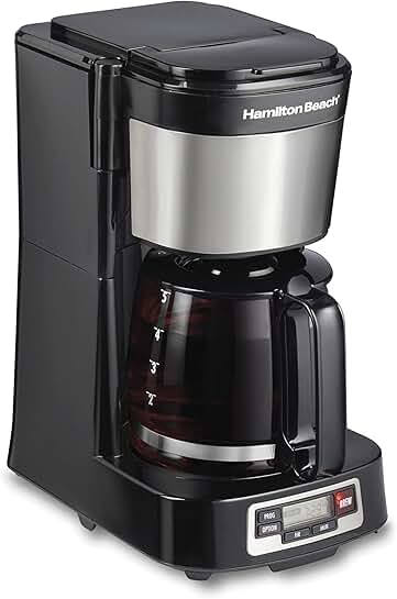5-Cup Drip Coffee Maker with Programmable Clock