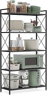 5-Tier Metal Storage Rack with Mesh Shelves