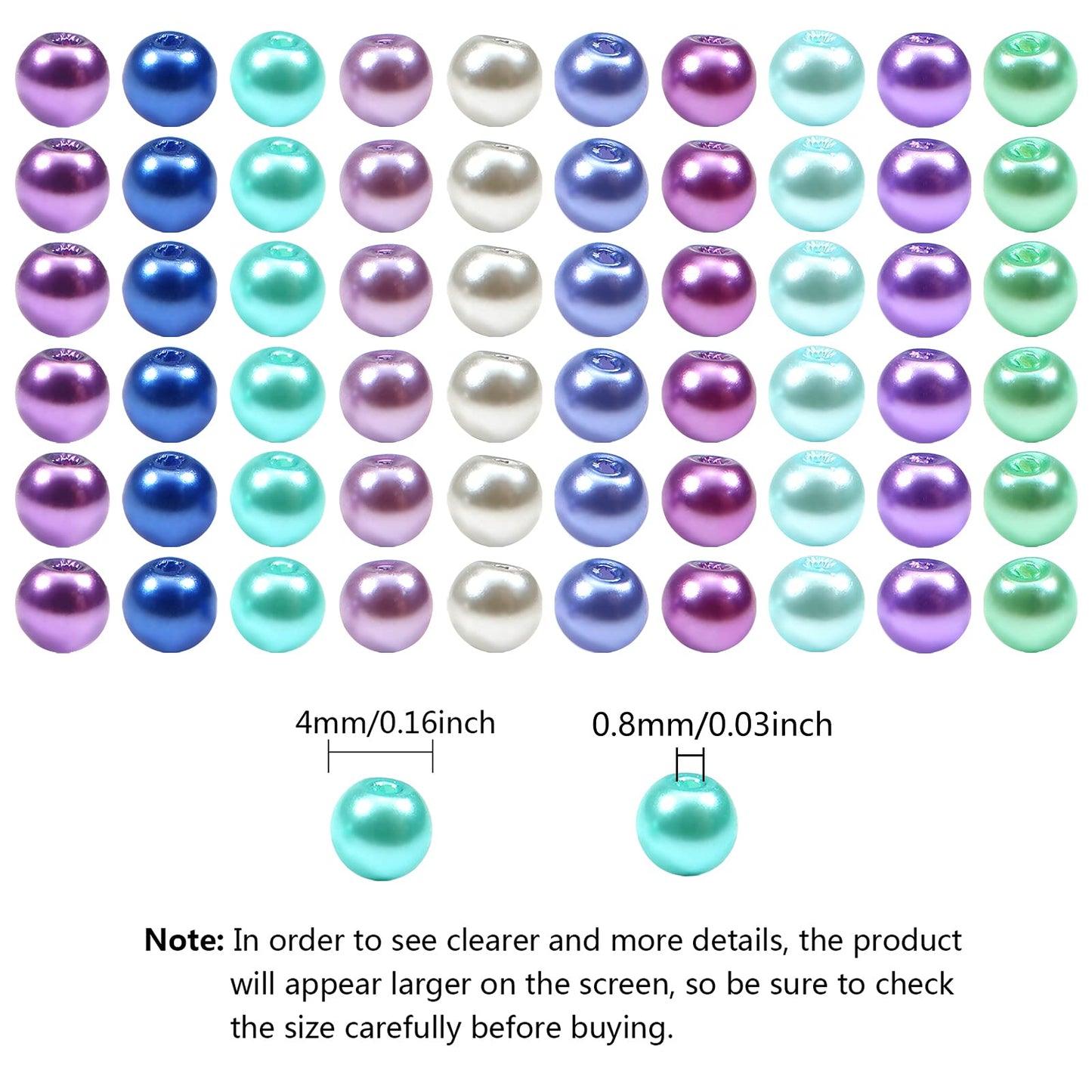 1000pcs Multi-Color 4mm Pearl Beads for DIY Jewelry and Decorations