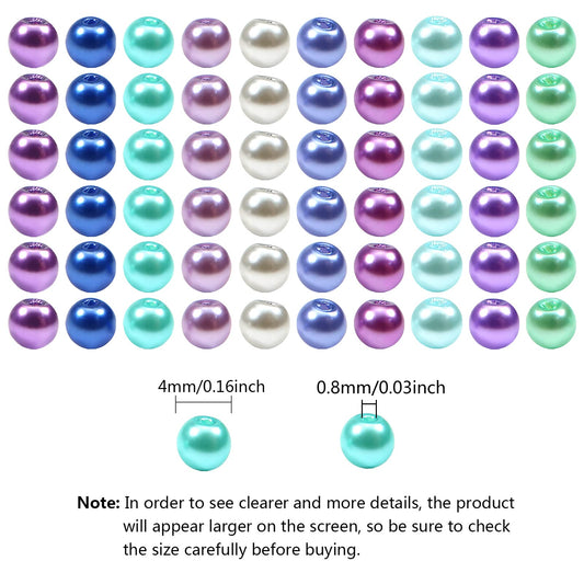 1000pcs Multi-Color 4mm Pearl Beads for DIY Jewelry and Decorations