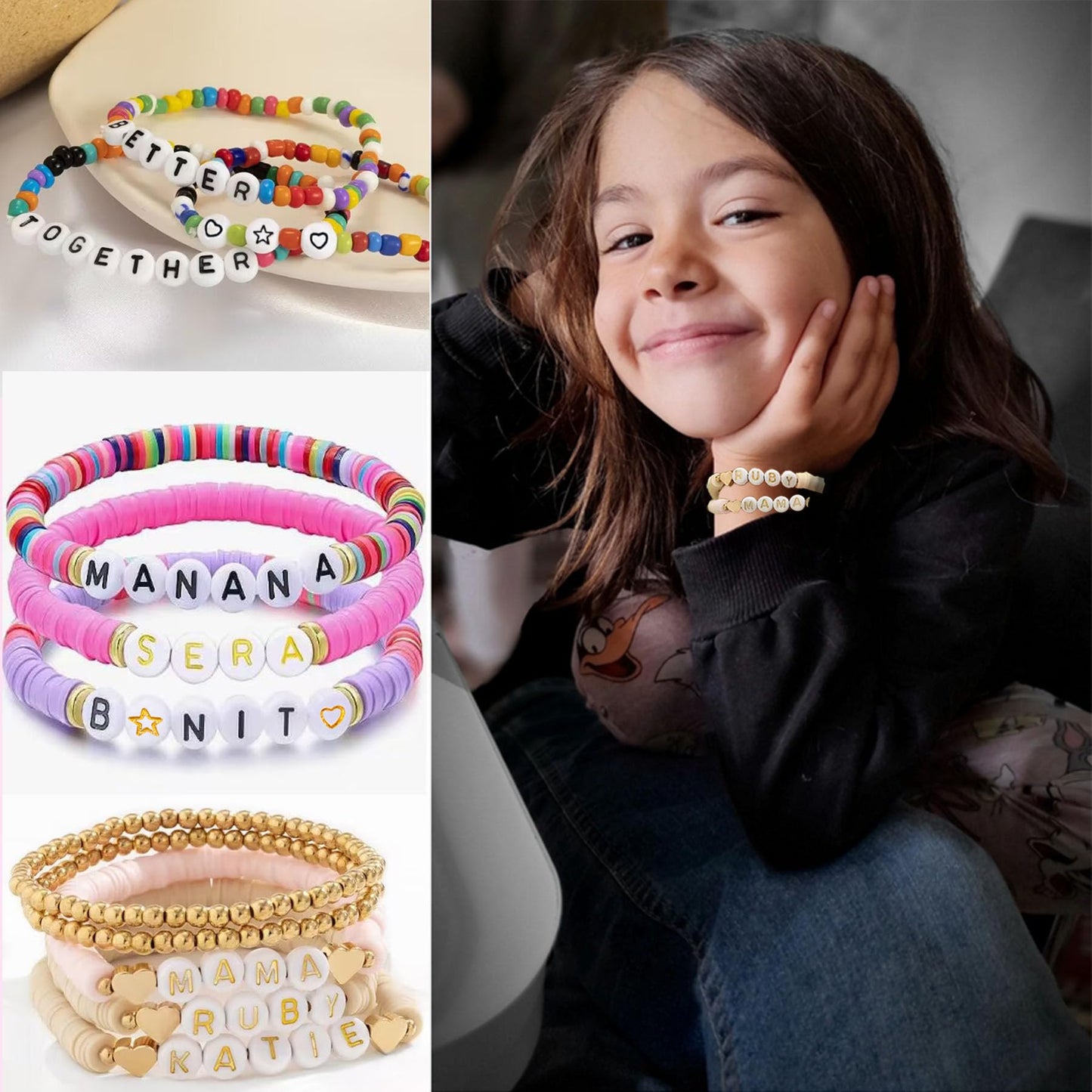 200pcs Round Acrylic Letter E Beads for Jewelry Making