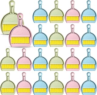 Mini Broom and Dustpan Set with Handle, 24 Pieces