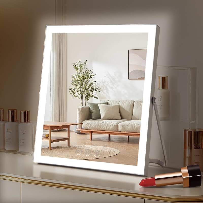 Lighted 10x12 Makeup Mirror with 3 Color Modes