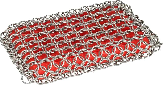 Red scrubbing pad for cleaning