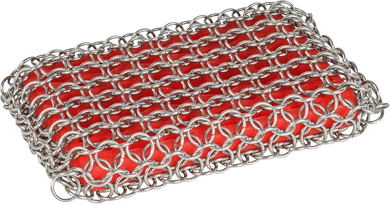 Red scrubbing pad for cleaning