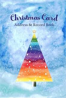 Christmas Address and Record Book with Rainbow Tree Design