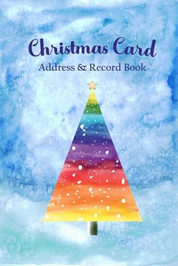 Christmas Address and Record Book with Rainbow Tree Design