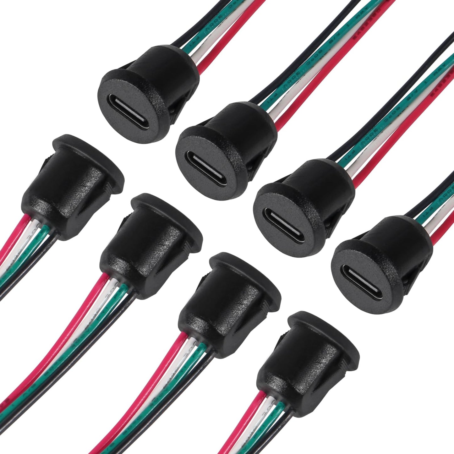 8-Pack Waterproof USB-C Female Chassis Connectors